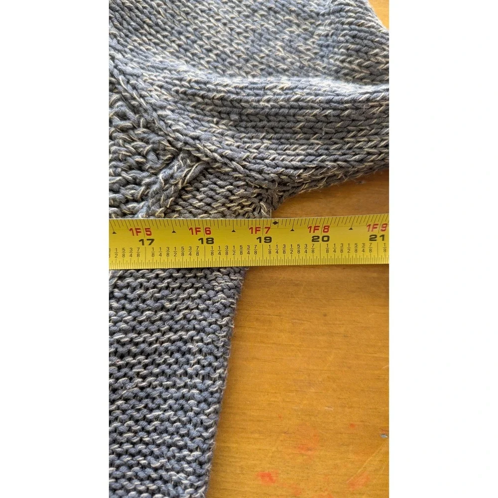 RD Style‎ Womens Grey Marled Chunky Knit V-Neck High-Low Sweater Medium